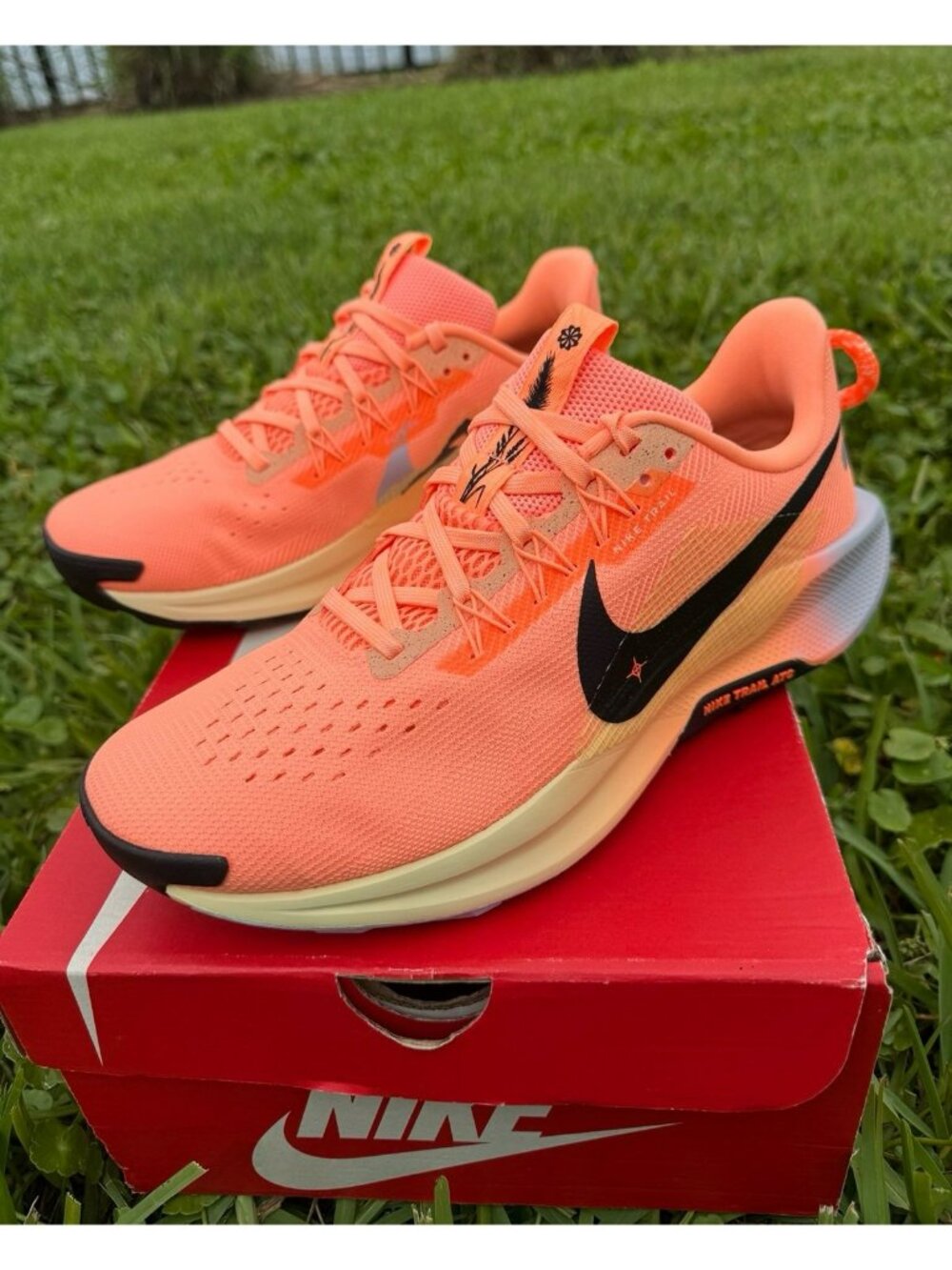 10 WOMEN'S NIKE REACTX PEGASUS TRAIL 5 ORANGE PULSE / BLACK DV3865-800